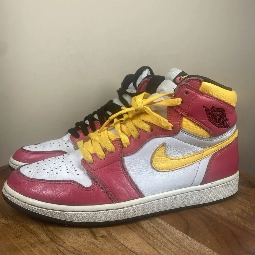 Jordan 1 Retro High Og Light Fusion Red Mens Size 11 Shoes Sneakers 555088-603